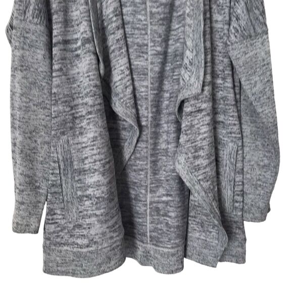 Athleta Sweater Womens Size S Heather Gray Heavy Knit Pockets Open Front Hoodie - Picture 4 of 10